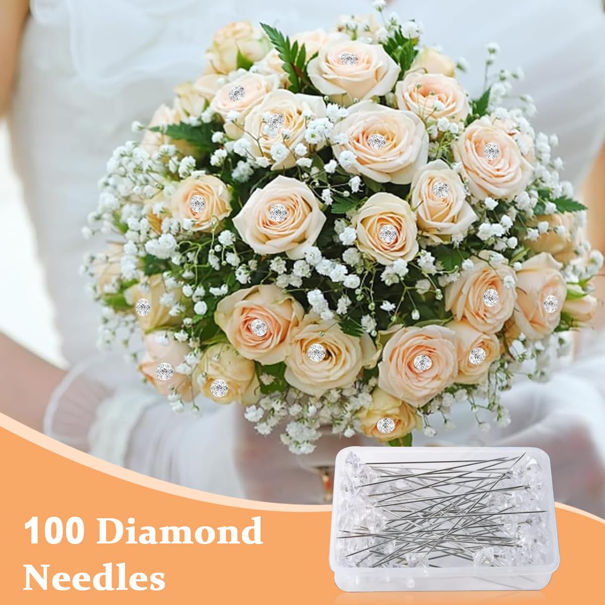 MAYCREATE Corsage Boutonniere Pins, Sewing Corsages Flower Pins, Floral Diamond Rhinestones Pins, Straight Head Pins for Wedding, DIY Jewelry Making Sewing Wedding Flower Decorations MAYCREATE Corsage Boutonniere Pins, Sewing Corsages Flower Pins, Floral Diamond Rhinestones Pins, Straight Head Pins for Wedding, DIY Jewelry Making Sewing Wedding Flower Decorations